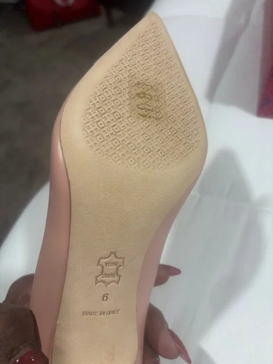 Tory Burch Blush Pink Pointed Pumps with Silver Cap Toe - Picture 7 of 10